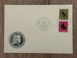 FDC Pro Juventute 1953 Paar aus Kehrdruckbogen ohne Adresse