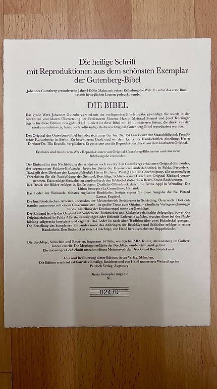 Libri: Bibel Guntenberg – Usato da Heerbrugg venduto da Mediabox 2