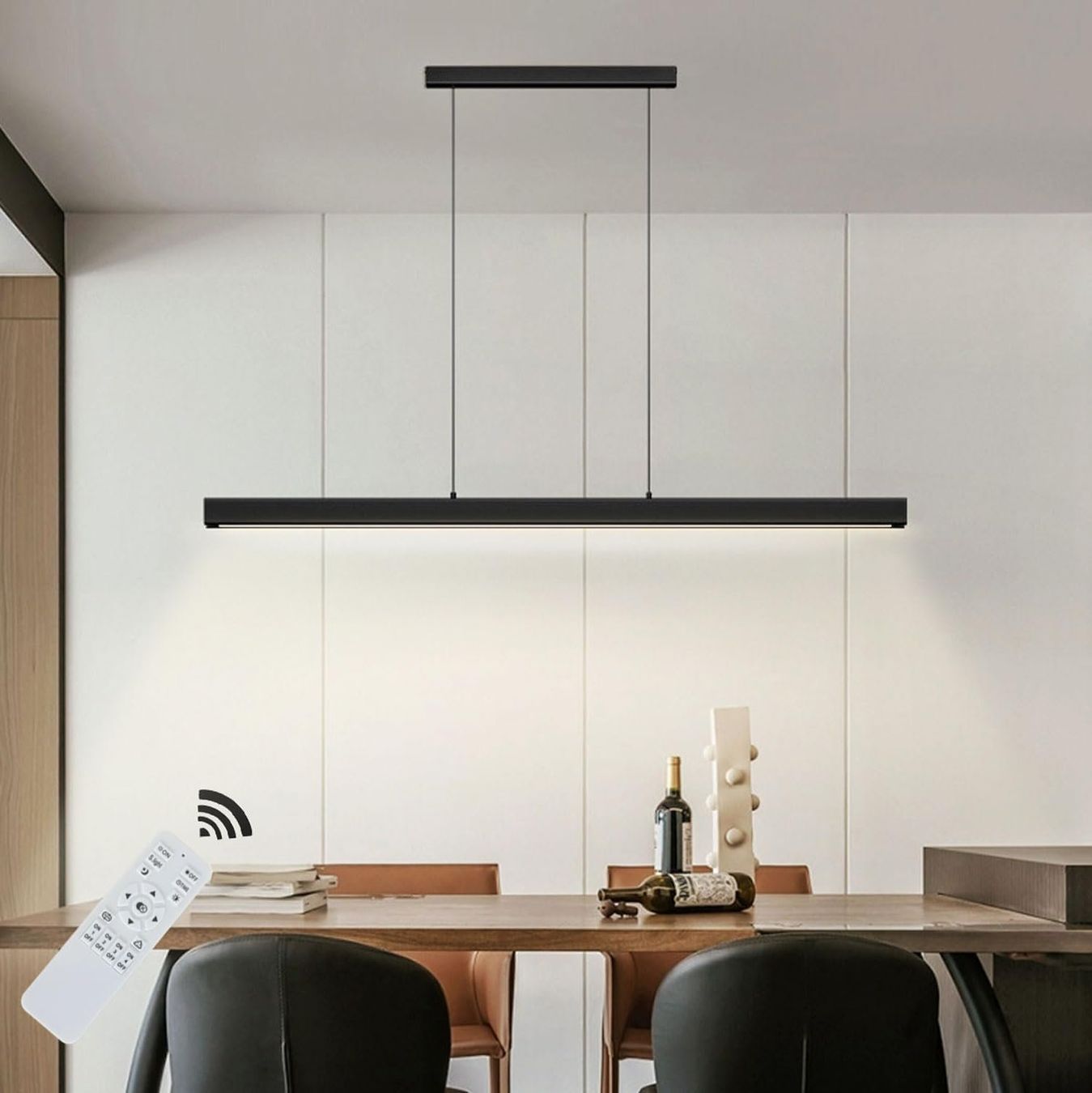 Kronleuchter & Deckenlampen: LED Pendelleuchte Esszimmer Tisch 100cm dimmbar Schwarz – Neu und originalverpackt aus Wittenbach von VELARO