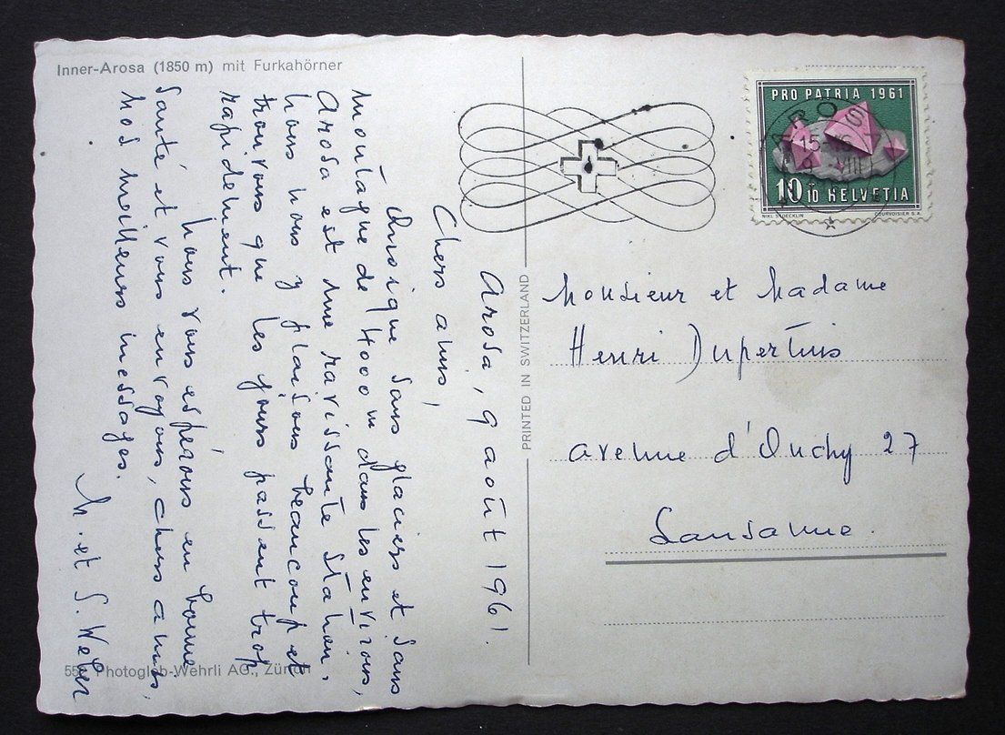 Cartes postales: INNER-AROSA mit Furkahörner – D'occasion à Jona par philajona 1