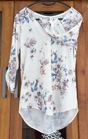 Bluse/Tunika/Top Blumen leicht Zebra Gr. XS,fast NEU