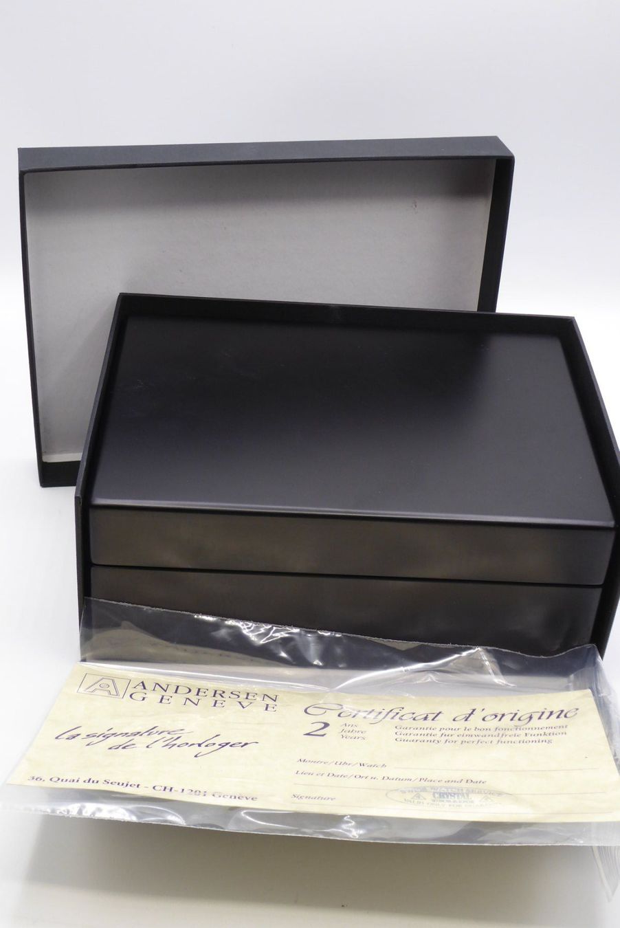 Uhrenboxen: Andersen Genève vintage box for watch with certificate – Neu (gemäss Beschreibung) aus Geneve von adr_xk6n