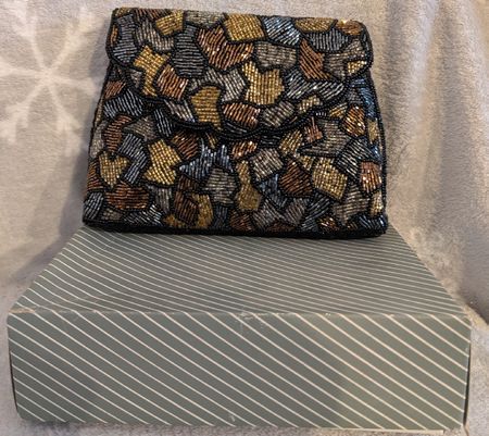 Elegante Perlen-Handtasche, Vintage, Party Clutch