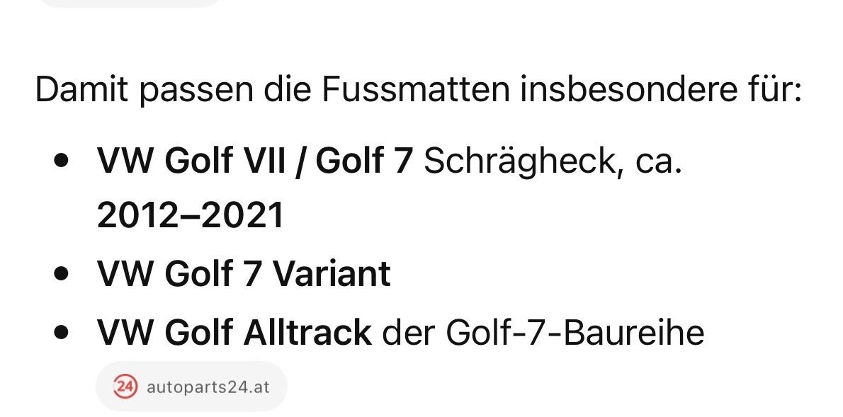 VW Tapis / Bacs: VW Fussmatten  Golf 7   – D'occasion à Affoltern BE par _Kaeser_ 3