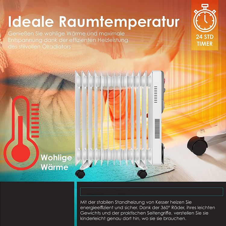 Dreo Ölradiator 2000W - Energiesparende Elektroheizung Mit Timer