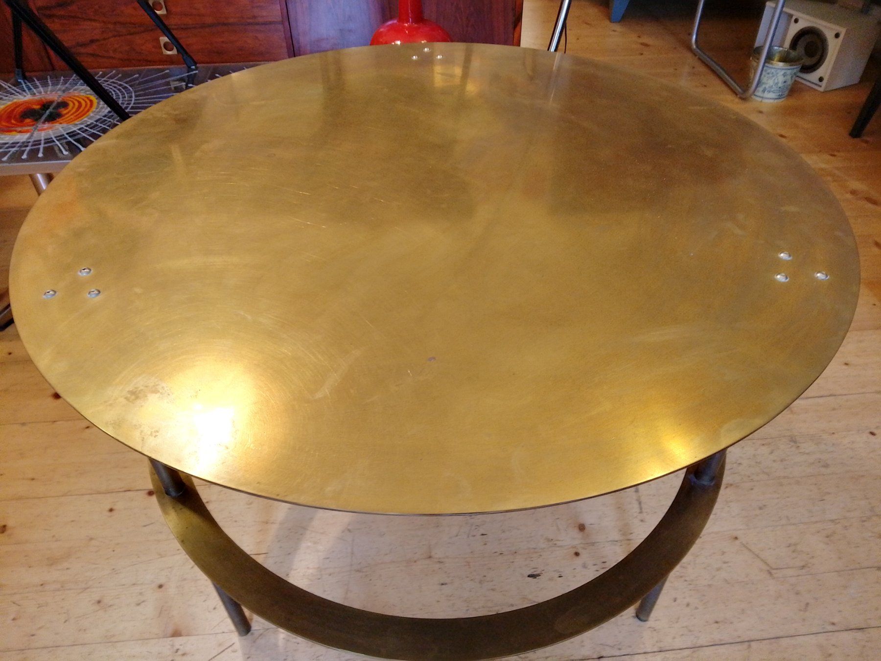 Tavoli: Table d'appoint ronde en cuivre – Usato da Biel/Bienne venduto da frenetic 3