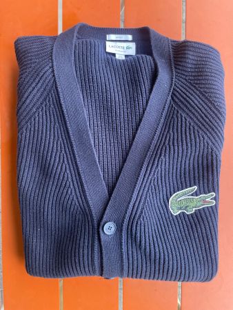 🐊 Lacoste Big Croc Classic Fit Paris Blue Cardigan XL 🇫🇷