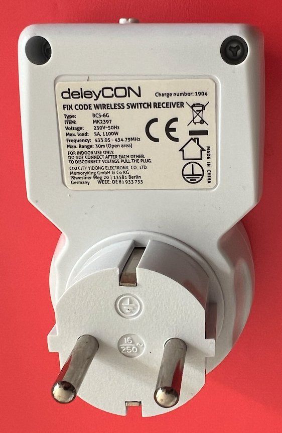 Fiches d'alim.: deleyCON FIX CODE WIRELESS SWITCH RECEIVER  Type: RSC-6G – D'occasion à Wisen par Tukta08 1