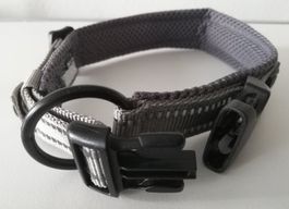 Hundehalsband grau XXL reflektierend stark und robust, weich