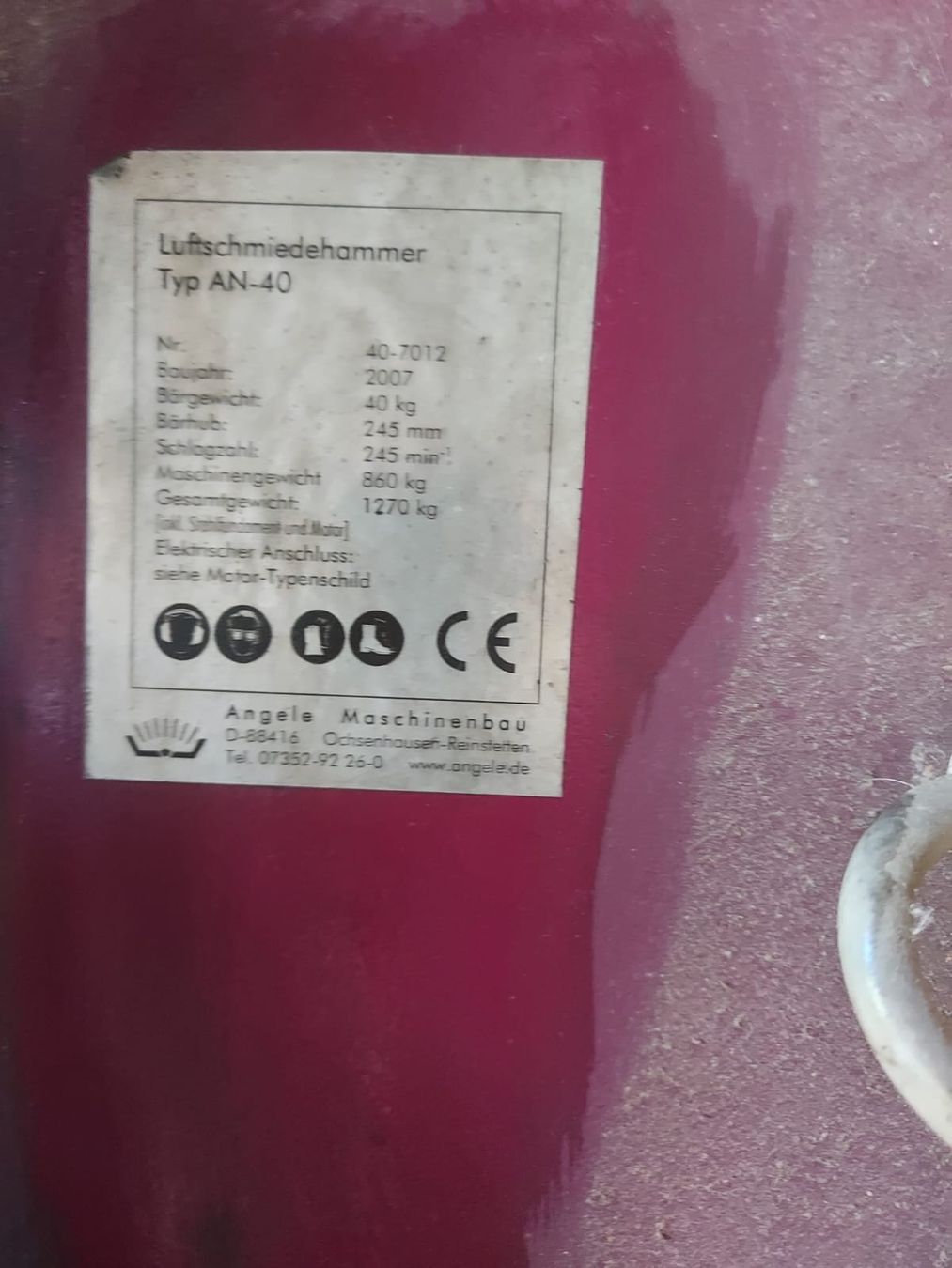 Alle Maschinen: Luft- Schmiedehammer Angele 40kg – Gebraucht aus Däniken SO von sugar-honey-pie 2