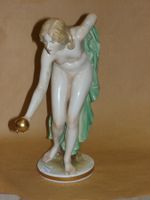 Porzellan Figur Scheibe Alsbach Jugendstil Akt ähnl. Meissen