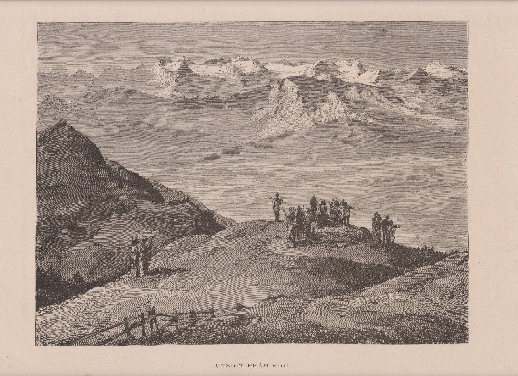 Poster & Bilder: Aussicht vom Rigi   -   altes Bild (Stich?) – Gebraucht aus Vitznau von Mina60
