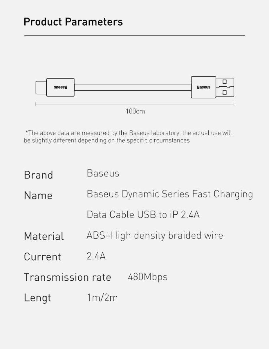Baseus Cavi: Baseus Ladekabel Lightning 2m 200cm iPhone, 2,4A Fast Charge – Nuovo e nell'imballaggio originale da Romanshorn venduto da pfimex 6