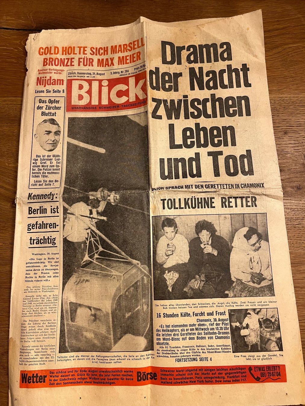 Zeitschriften & Magazine: Blick Tageszeitung 31.August 1961 – Gebraucht aus Spiez von _silvio_99
