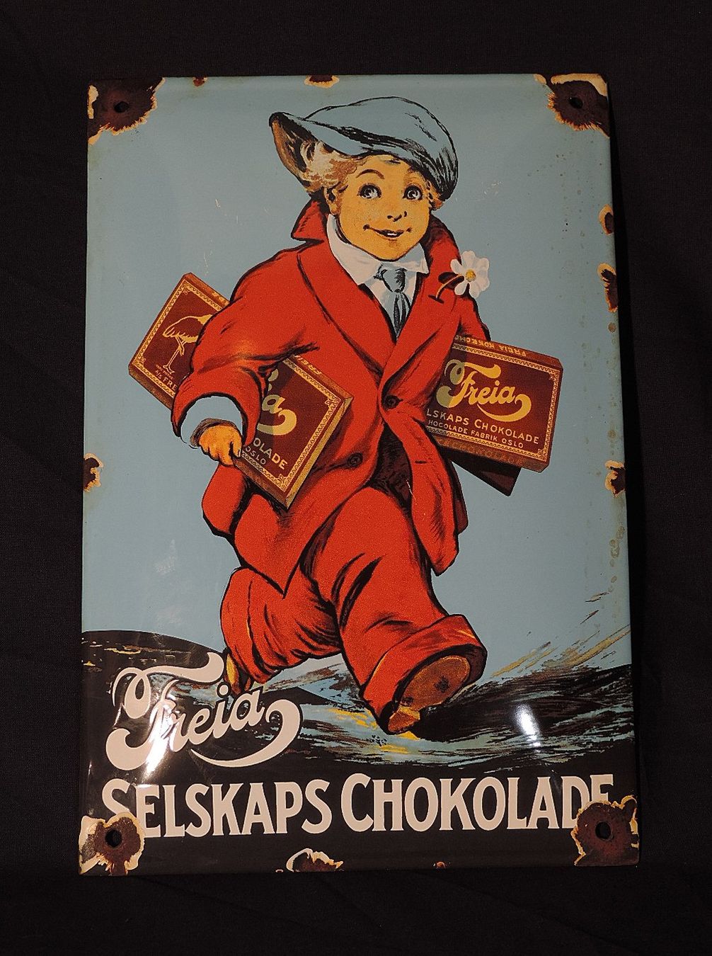 Schilder: Emailschild Freia Chocolade – Gebraucht aus Duggingen von roterbambus 1