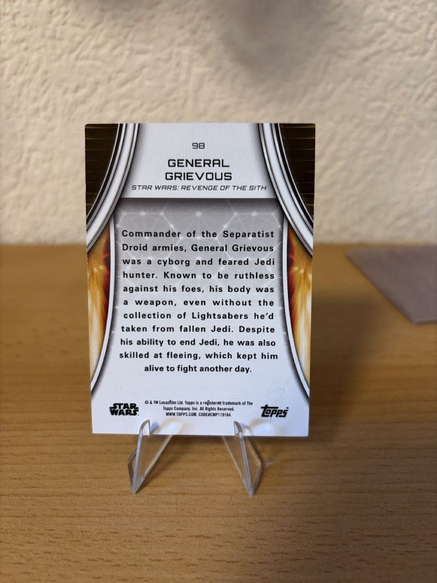 Topps Carte collezionabili: Carte Star Wars Masterwork General Grievous 01/50 – Nuovo (secondo la descrizione) da la chaux-de-fonds venduto da swann88 1