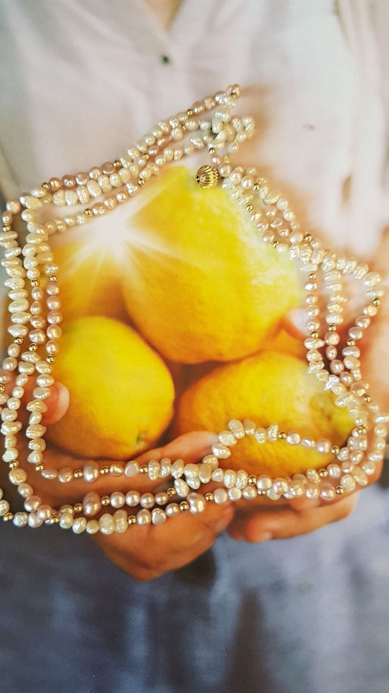 Ketten: Biwa Perlenkette mit echten Goldkugeln – Neu (gemäss Beschreibung) aus Unterägeri von Altgoldschmuck 5