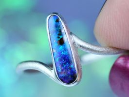 COSMO ATLANTIS Opalring aus Silber 925 · Grösse EU 57 - 58
