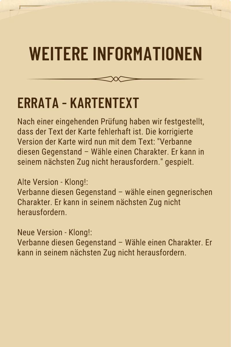 Disney Sammelbilder & Trading cards: Disney Lorcana ERRATA CARDS DE‪ – Neu und originalverpackt aus Massagno von pokecoach 3