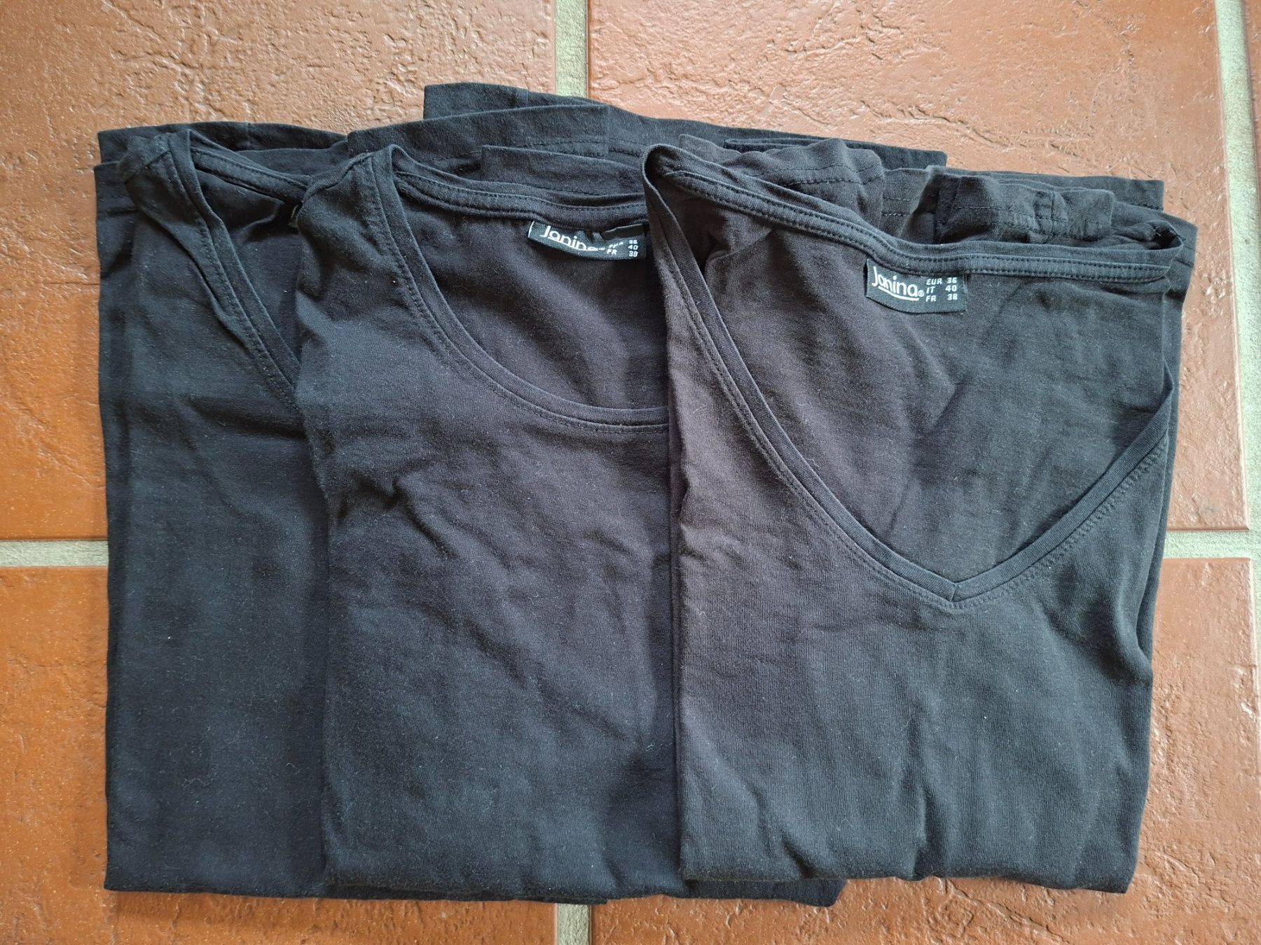 T-shirt: Janina & Atmosphere; 5 Stk. Basic Langarm-Shirt Gr. 36 – Usato da Boniswil venduto da Totomat-Lady 1
