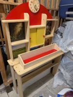 Wooden Children shopping Shelf Unit with Clock
