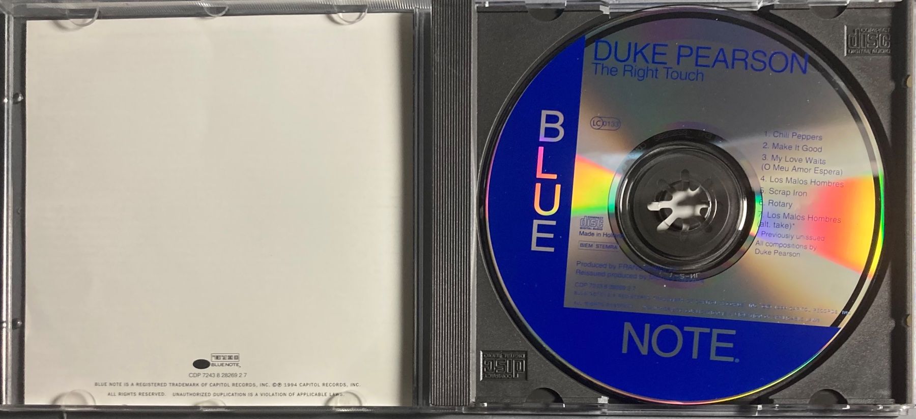 CD: DUKE PEARSON - THE RIGHT TOUCH – Usato da Poliez-Pittet venduto da Newtown-Records 2