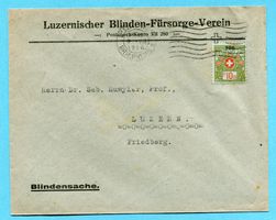 Brief 1926 - Portofreiheit Nr. 726 - Luz. Blinden-Fürs.-Vere