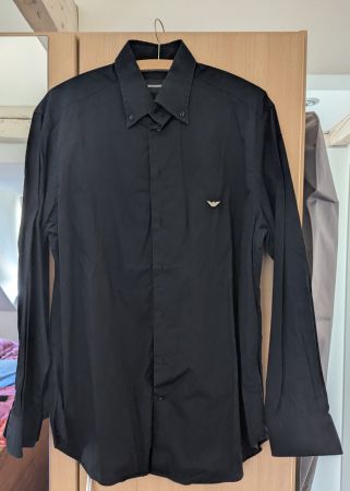 ORIGINAL Emporio Armani Langarm Herrenhemd in Schwarz Gr 40