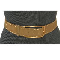 Gürtel Gr. S Wildleder abgesteppt Goldschnalle VINTAGE 1970s
