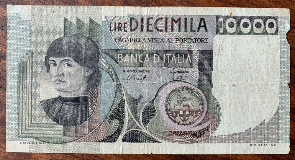 Banknote Italien 10000 Lire 1976 (Gebraucht) in für CHF 2.2 – mit ...