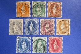Serie Steh.Helvetia Nr.66D-75D, 10 Werte kompl - SBK: 196.-.