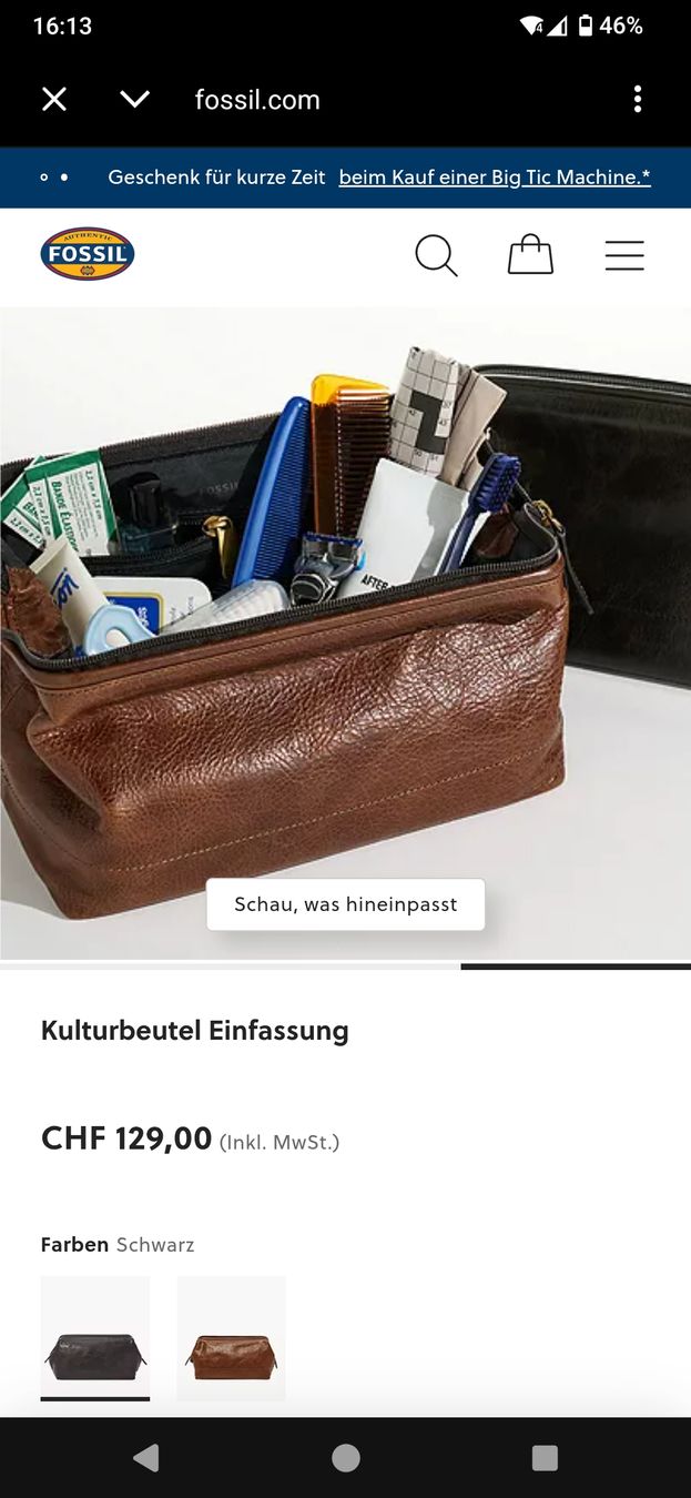 Fossil Custodie per cosmetici: Fossil Kulturbeutel/Nécessaire Leder – Nuovo (secondo la descrizione) da Pratteln venduto da Cartonsducoeur_bl 7