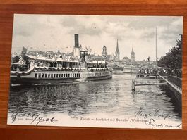 Postkarte Zürich Lustfahrt Dampfer Wädensweil  1906 (P603)