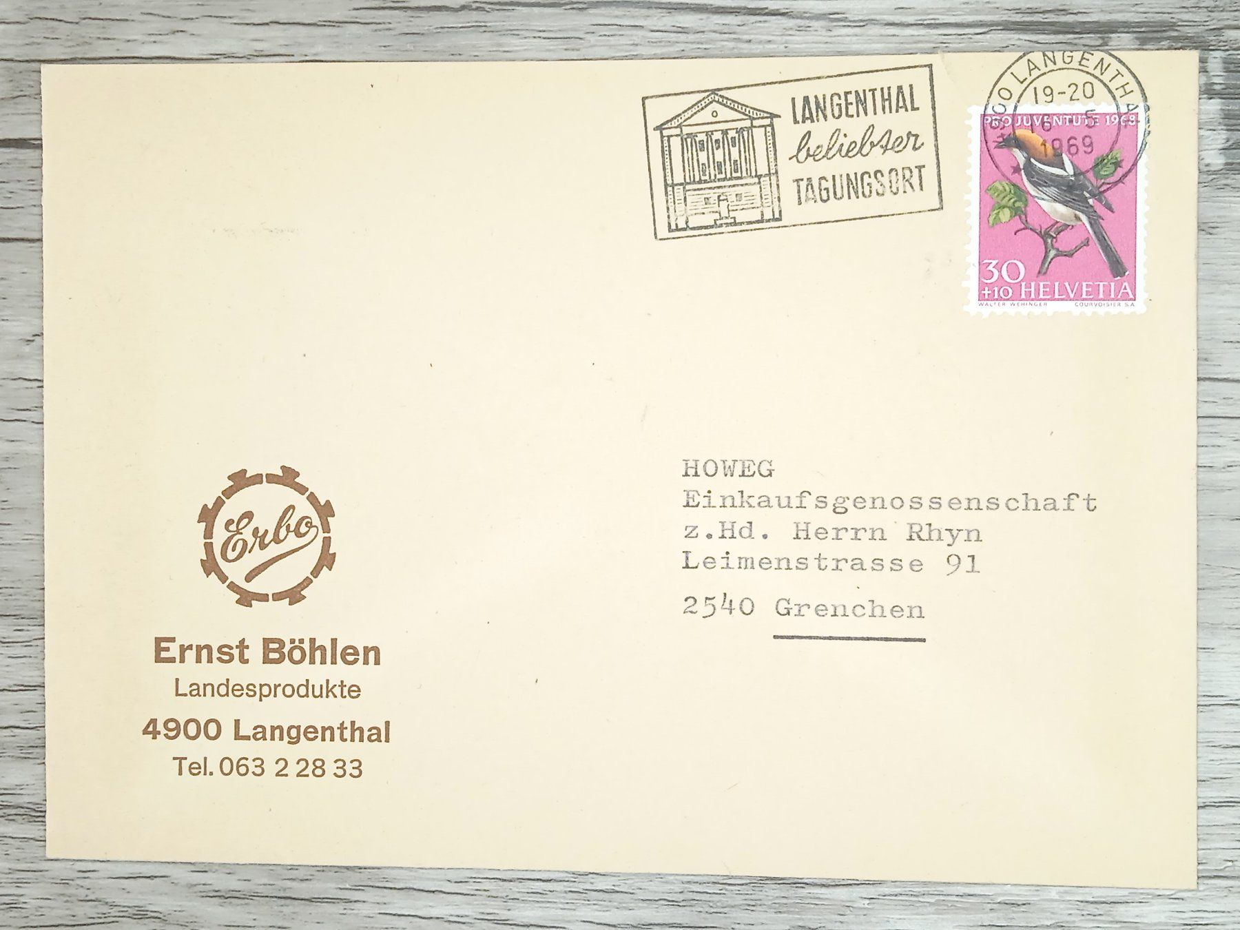 Tutti i francobolli: TR17 Enveloppe + Timbre Suisse 1969 – Usato da Cousset venduto da Patrick_Collections