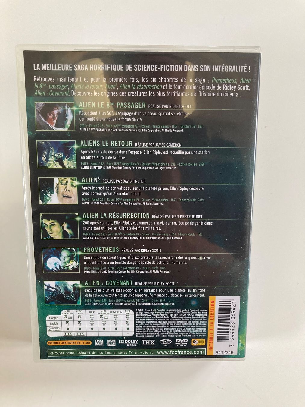 Tutti i DVDs: Alien L'intégrale 6 films DVD coffret – Usato da Bassecourt venduto da CALUMET-X 1