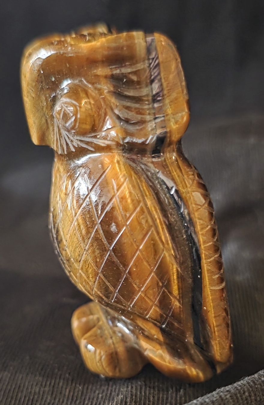 Statuette: Tigeraugstein   ist ein Edelstein Eule Figur siehe Foto – Nuovo (secondo la descrizione) da Rickenbach BL venduto da nicole611 1