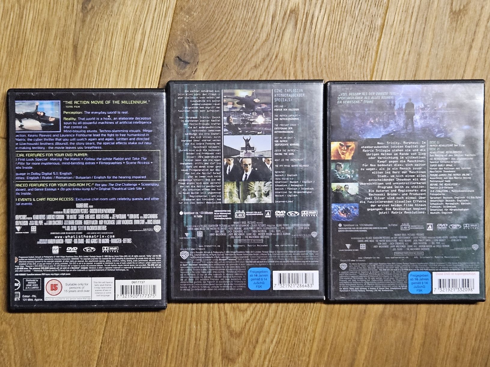 Alle DVDs: Matrix Triology 1-3 / DVD Bundle / Keanu Reeves – Gebraucht aus Oberdorf BL von BaldenEagle 2