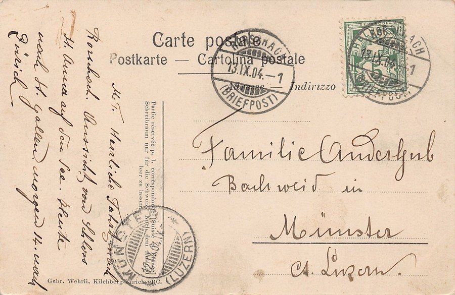 Cartoline postali: Rorschach, Lichtbild, gelaufen 1904 – Usato da Frauenfeld venduto da POML 1