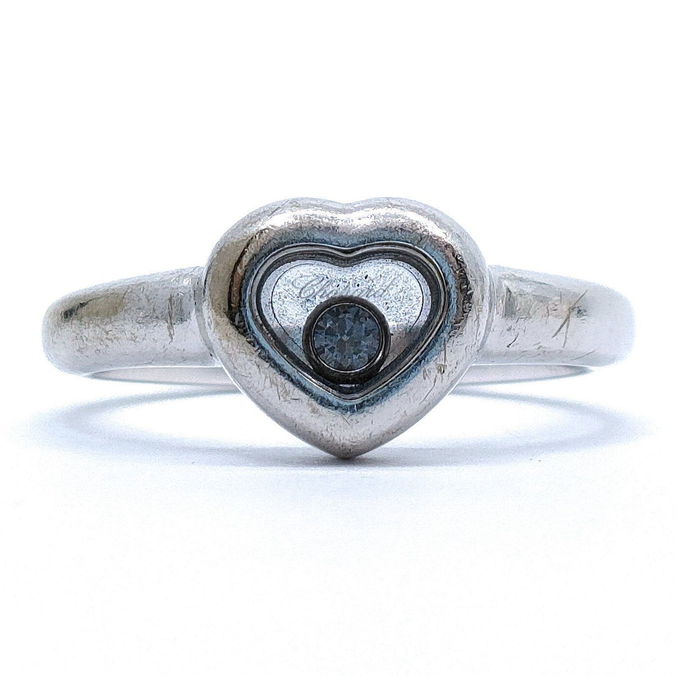 Chopard Ringe: CHOPARD HAPPY DIAMONDS RING HEART 18K WEISSGOLD – Gebraucht aus Bottighofen von menschenfamilie