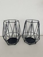 2x Kerzenständer Metall schwarz Teelichthalter Dekoration