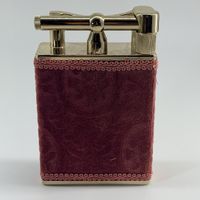 Briquet de table vintage velours rouge décor soleil