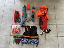 Grosse NERF Sammlung - Mega Mastodon + Weste + viele Darts