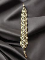 Bracciale perle sintetiche e dorate fatto a mano