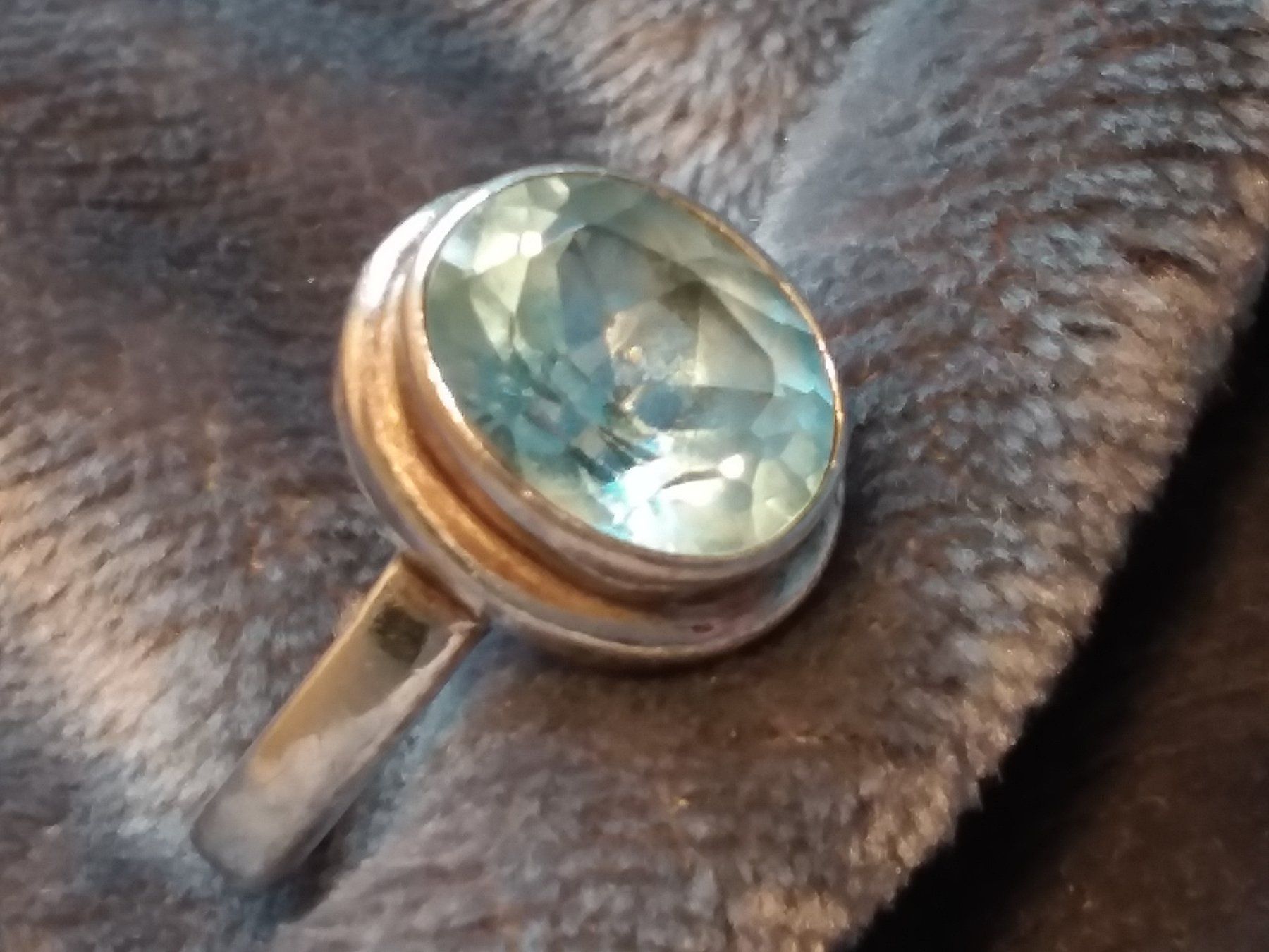 Anelli: Blauer Topas Sterling Silber Ring, Gr. 57 – Usato da Zürich venduto da philpip 1