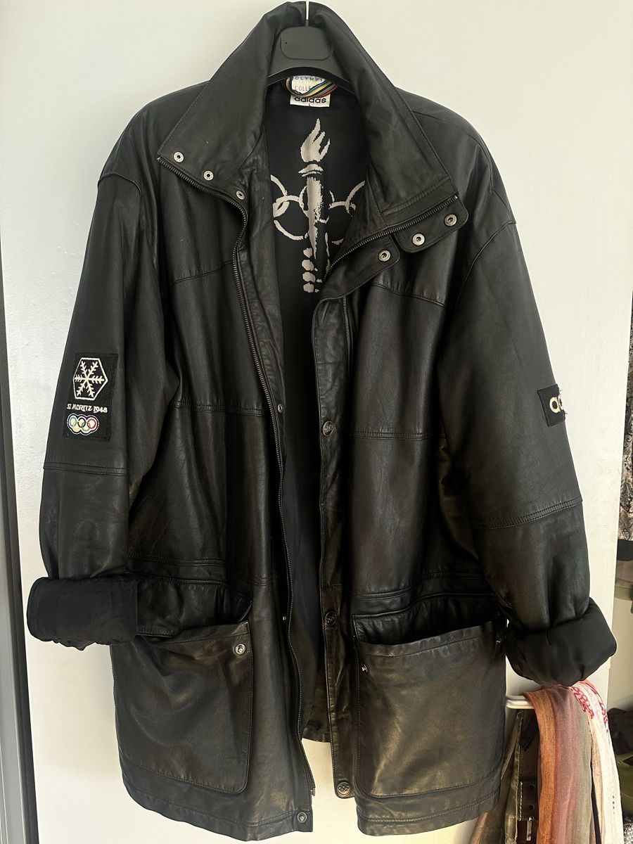 Adidas Jacken: Adidas Echtleder Oversized Jacke – Neu (gemäss Beschreibung) aus Zürich von Tingeltangelvina 1
