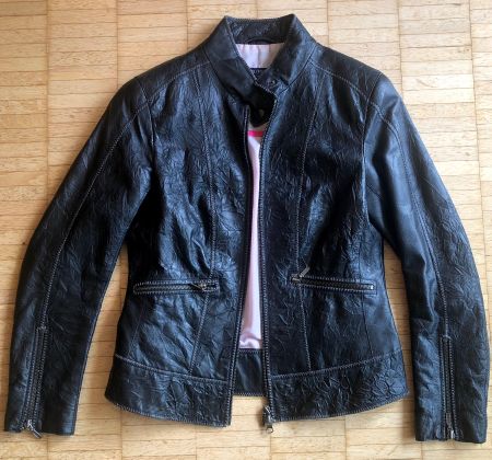 Lederjacke Piu Piu, schwarz, Gr. 36