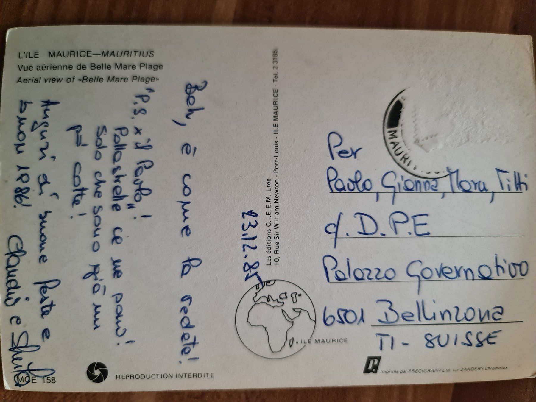 Cartoline postali: Ansichtskarte L'ile Mauritius – Usato da Dintikon venduto da Vexi 1