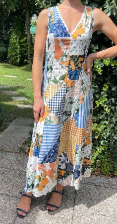 Vestito estivo lungo fantasia patchwork taglia 38/42👗