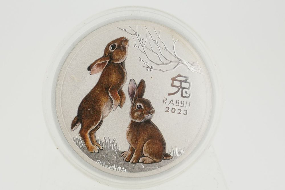 1 Unze Silber 999 Rabbit 2023 Email Australia (Neu (gemäss Beschreibung ...