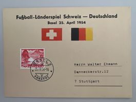 1954 Fussball Länderspiel Schweiz-Deutschland Basel 25.04.54